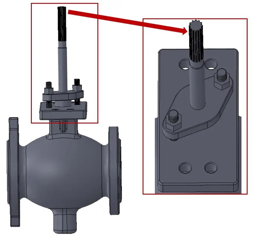 valves with splined shafts